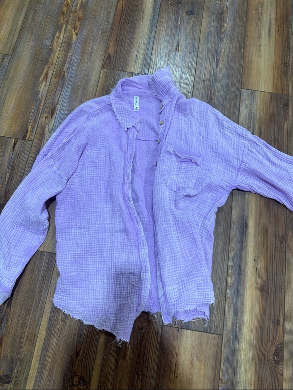 Lavender cotton Button-Up Shirt